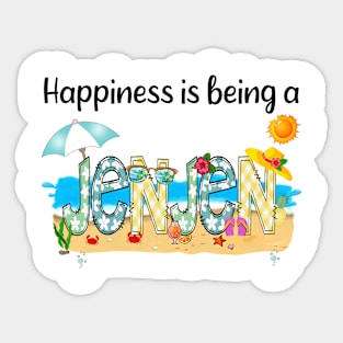 Happiness Is Being A Jenjen Summer Beach Happy Mother's Day Sticker